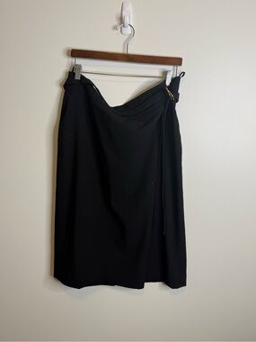 Calvin Klein black  Midi Pencil Skirt Size 16 with belt gold